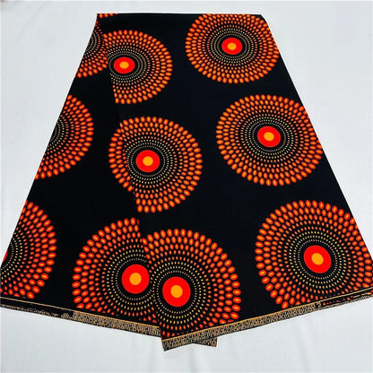 6 Yards African Real Wax Fabric - 100% Cotton Original Ankara Print for Party Dresses K121901