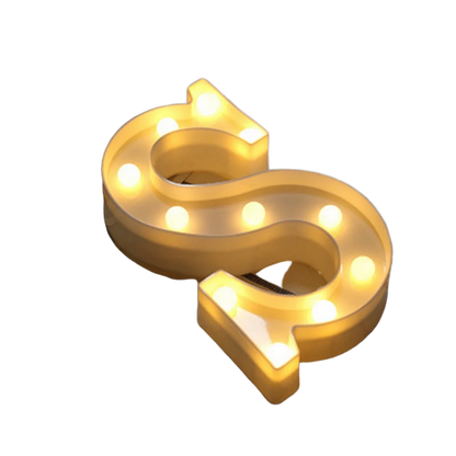 LED Number & Letter Night Light - Luminous A-Z Alphabet & 0-9 Lamp for Party and Wedding Decor