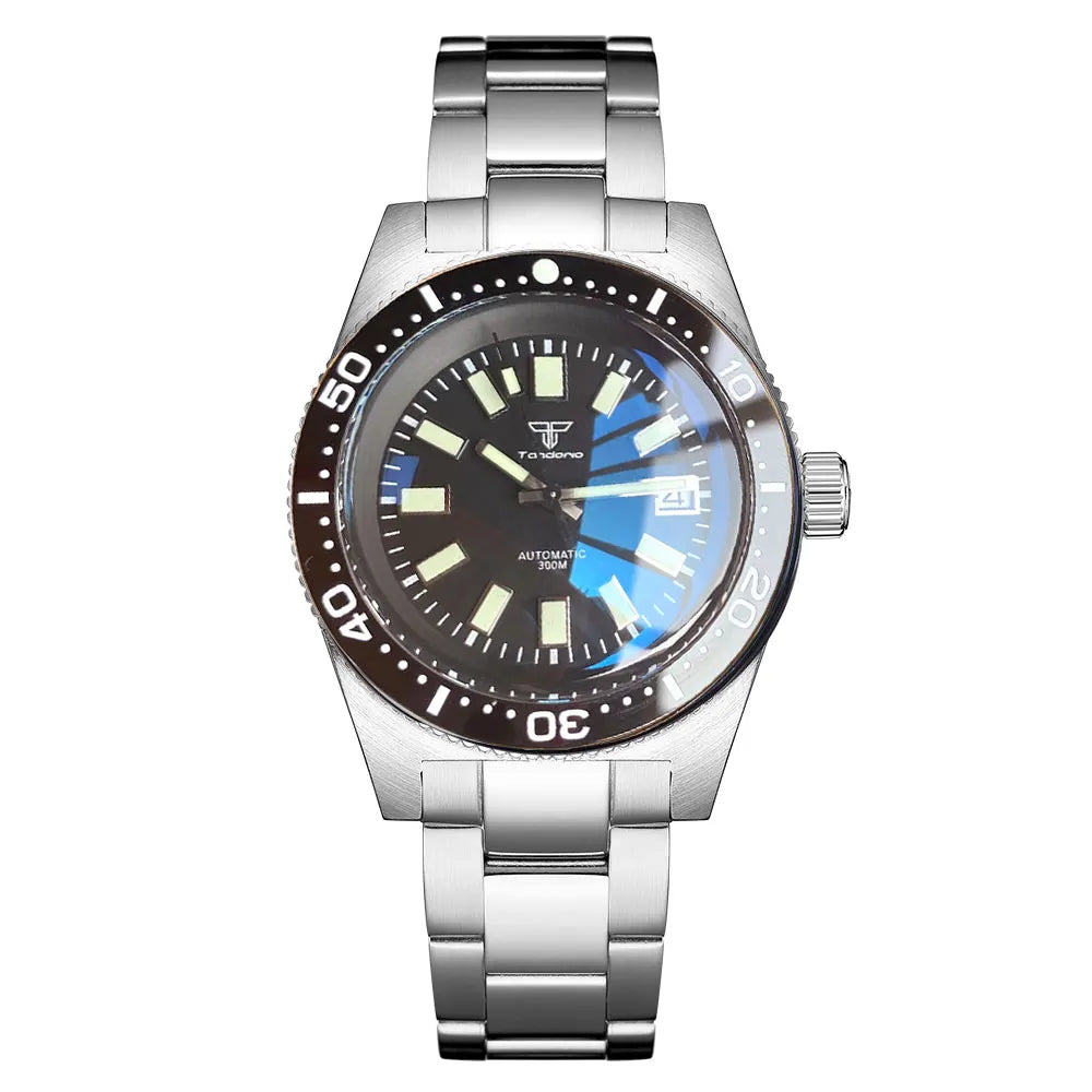 Tandorio 41mm 62MAS Automatic Diver's Watch – NH35A, 300M Water Resistance, Ceramic Bezel, Green Lume, Sapphire Glass