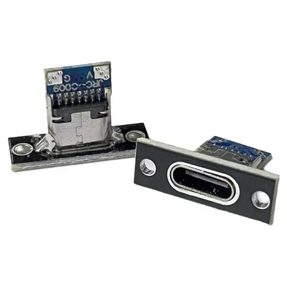 USB Type-C Charging Port Connector - 2Pin 4Pin Female Jack with Fixing Plate for Device Repair (1-20PCS)