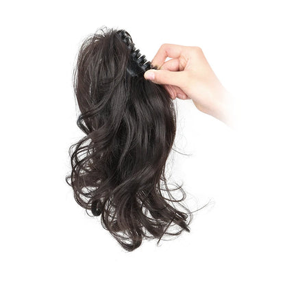 Synthetic 12-Inch Curly Claw Clip Ponytail – Short Ponytail Extensions for Women, Black Brown Blonde Hairpiece