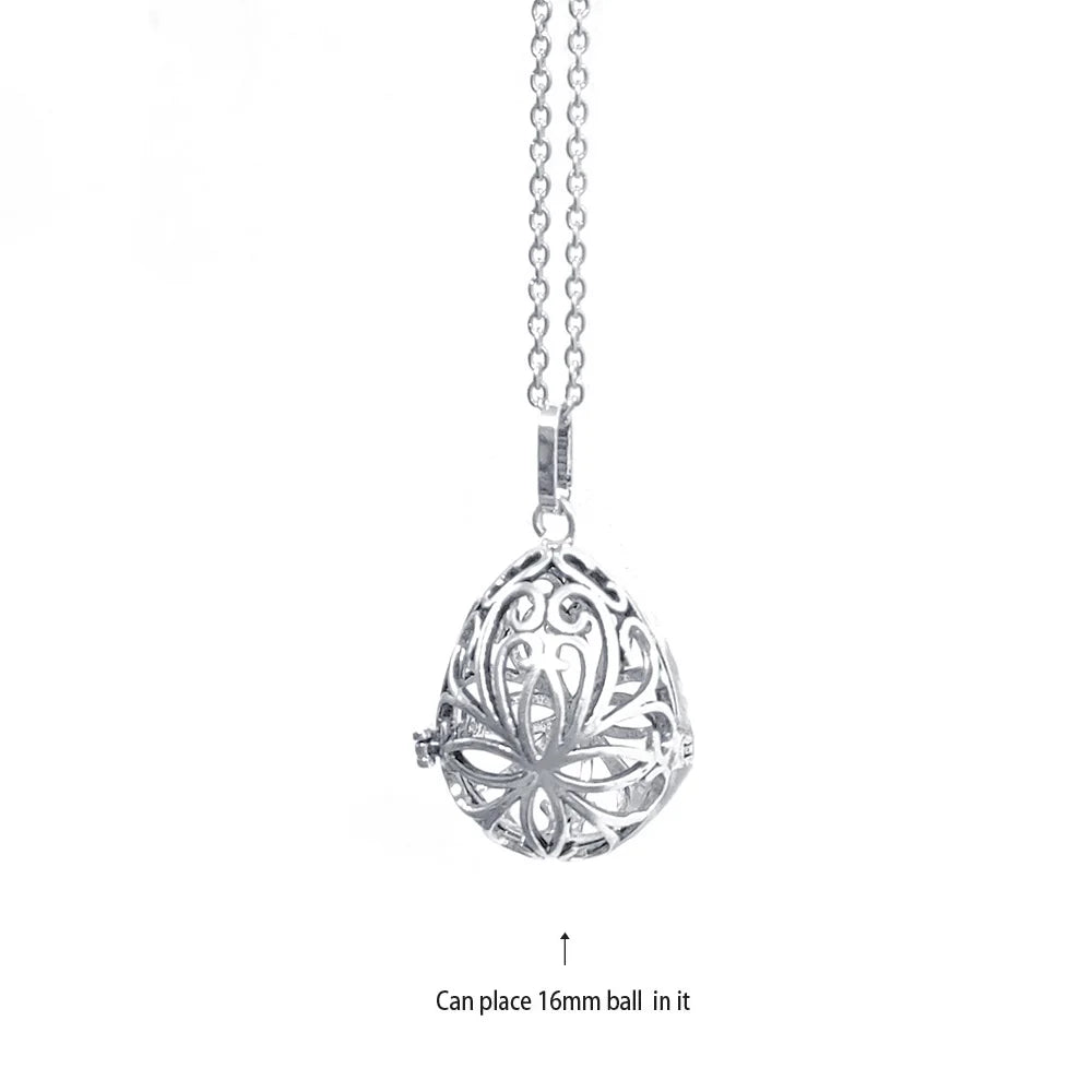 Vintage Mexico Angel Ball Chime Necklace – Antique Locket Aromatherapy Essential Oil Diffuser