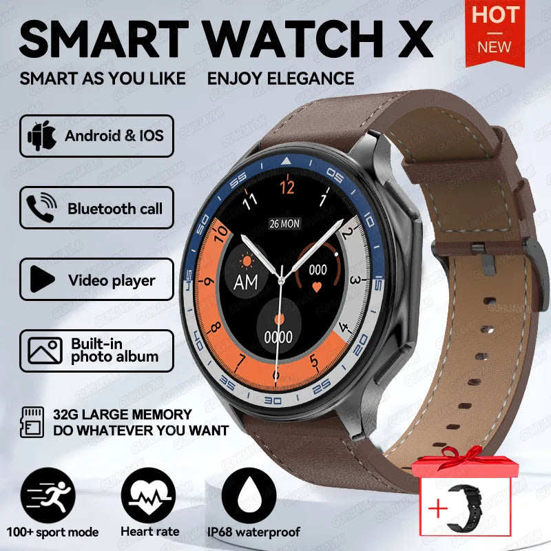 2024 OPPO Watch X Smartwatch — 4G, AMOLED Display, Music & Video, Bluetooth Call, IP68 Waterproof, Compatible with TWS Earphones