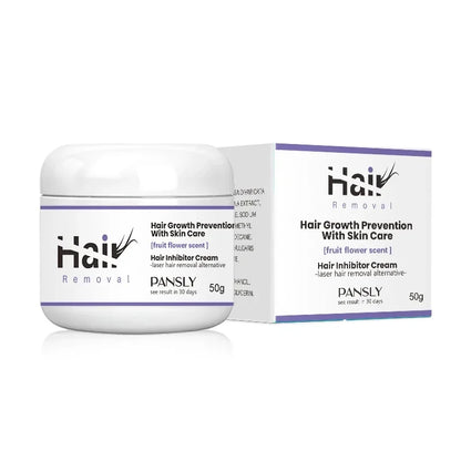 50g Hair Removal Cream - Permanent Hair Growth Inhibitor for Beard, Legs, Body & Armpits - Painless Depilatory Cream