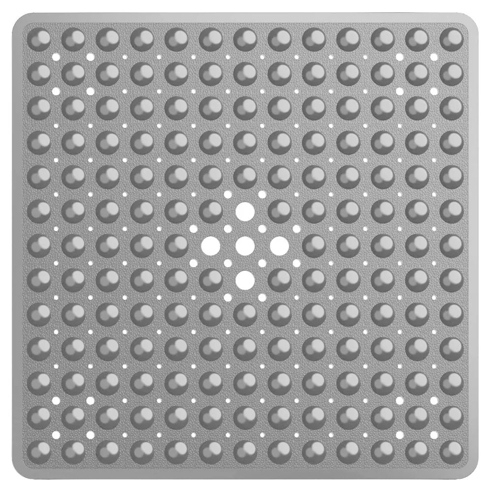 53×53cm Square PVC Shower Mat – Anti-Slip Bath Floor Pad with Suction Cups for Safety in Bathtub & Bathroom