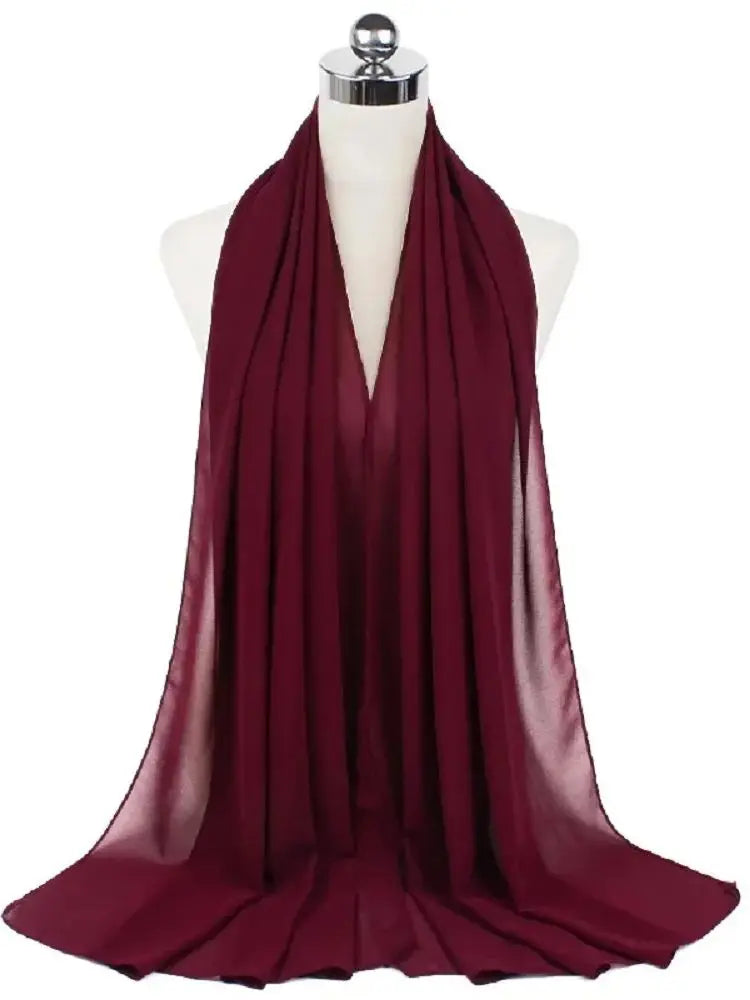 Women’s Solid Chiffon Instant Hijab – Ready-to-Wear Islamic Scarf, Muslim Shawl & Arab Head Wrap