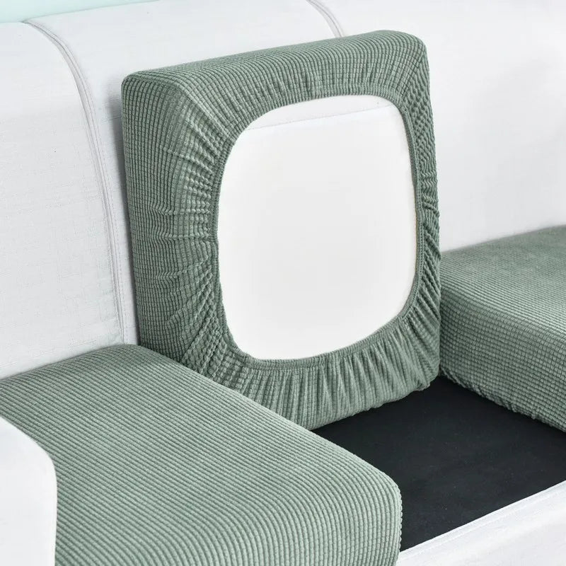Polar Fleece Sofa Cushion Cover - Elastic Furniture Protector Slipcover for Living Room Sofa Chair Pet Kids Mat 10 Sizes