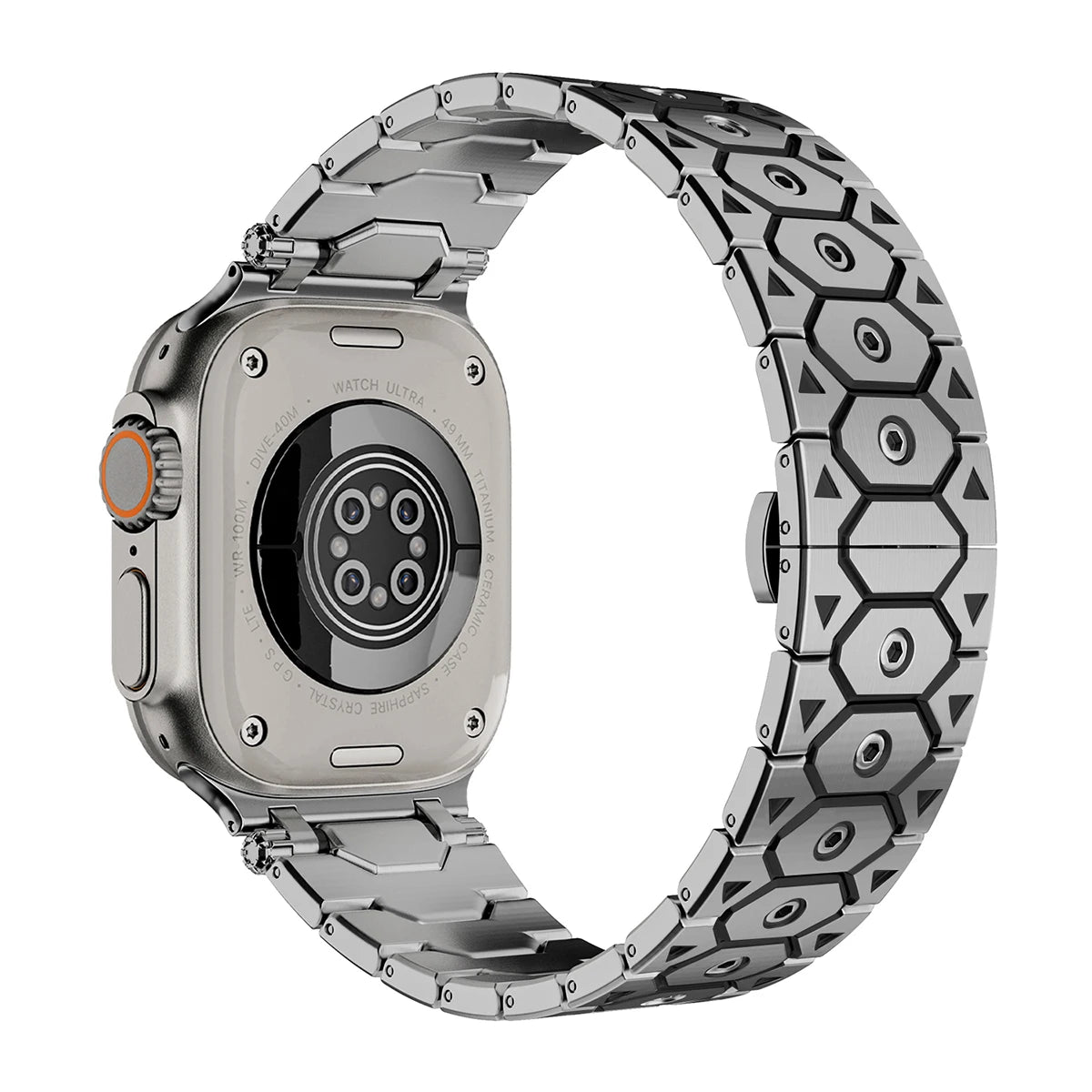 Luxury Titanium Color Apple Watch Band – Stainless Steel Metal Bracelet Strap for Ultra 2, Series 10–5, 42/44/45/49mm iWatch