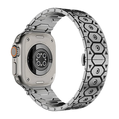 Luxury Titanium Color Apple Watch Band – Stainless Steel Metal Bracelet Strap for Ultra 2, Series 10–5, 42/44/45/49mm iWatch