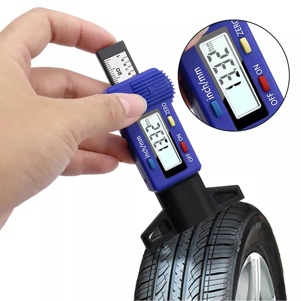 Digital Tire Tread Depth Gauge - Precision Tyre Wear Tester for Car Safety & Tire Condition Monitoring