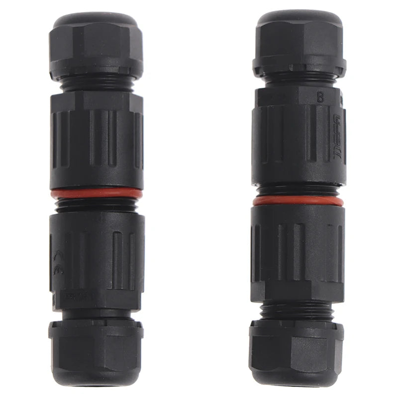 IP68 Waterproof Outdoor 2/3 Pin Electrical Plug Connector – Industrial Quick Screw Wire Cable Socket Straight Connection