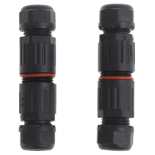 IP68 Waterproof Outdoor 2/3 Pin Electrical Plug Connector – Industrial Quick Screw Wire Cable Socket Straight Connection