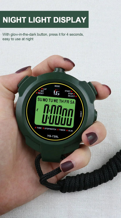30h Chronometer Handheld Pocket Stopwatch – 0.01s Accuracy Digital Sport Timer with LCD for Professional Use