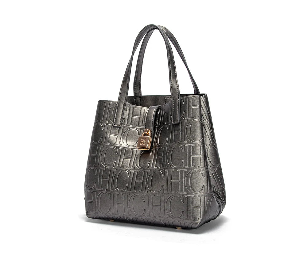 CHCH Women's Tote Bag - New Steel Embossed Handheld Bun Shopping Bag for Mothers