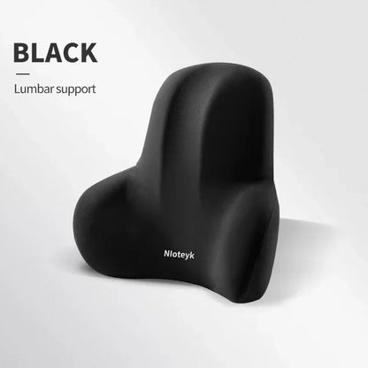 Universal Memory Foam Car Neck & Lumbar Support Cushion – Ergonomic Headrest Pillow & Waist Back Support for Car Seat Comfort Accessories