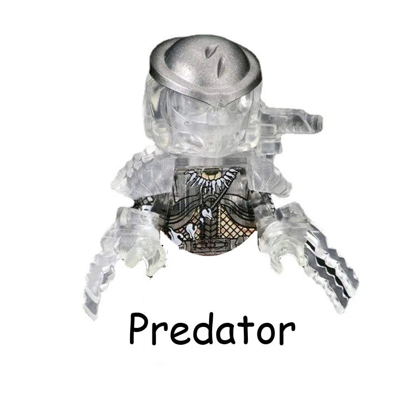 Super Heroes Model Figure Blocks – Invisible Predator vs Alien Jungle Killer Construction Toy for Children