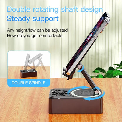 3-in-1 Phone Stand - Bluetooth Speaker, Power Bank & Rotating Foldable Holder for Phones and Tablets