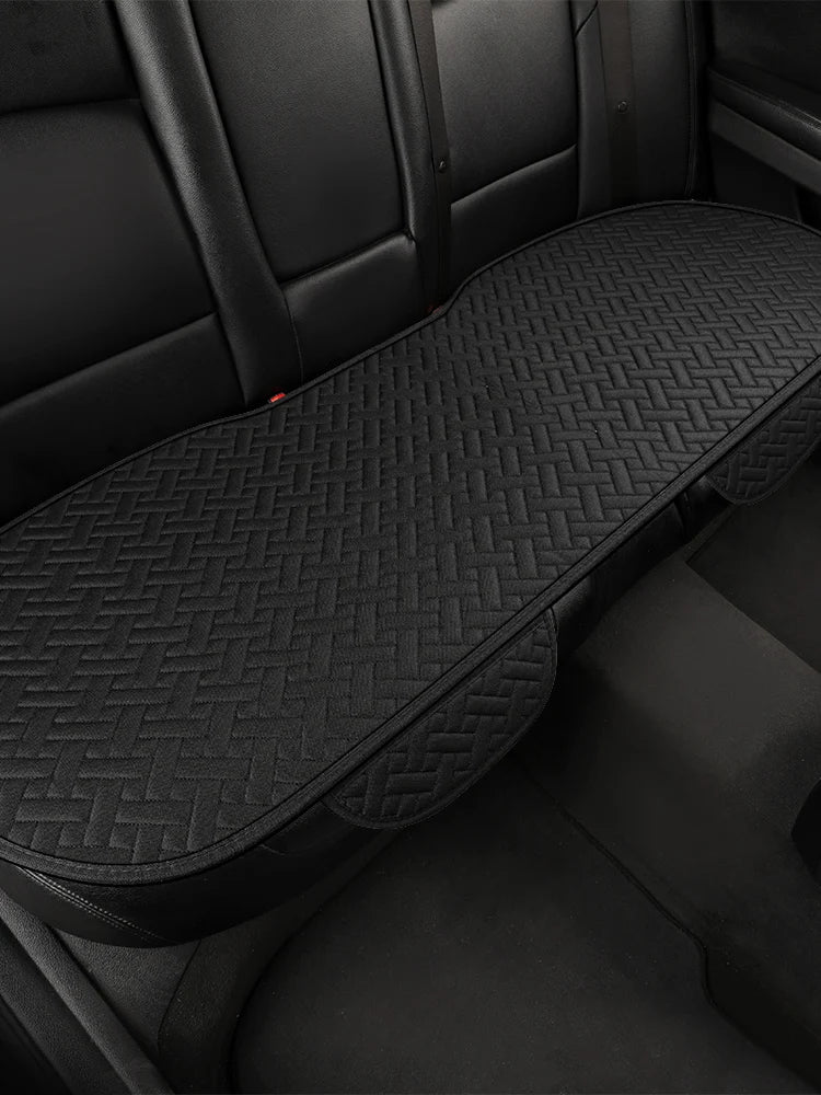 Universal Linen Car Seat Cushion - All-Season Driver Seat Cover with Waist Support
