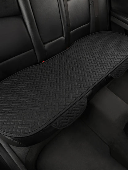 Universal Linen Car Seat Cushion - All-Season Driver Seat Cover with Small Waist Support