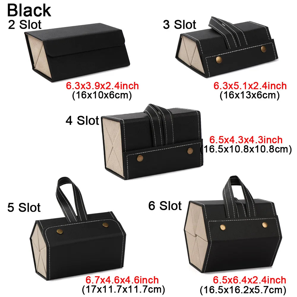 Multi-Slot Portable Glasses Organizer – 2 to 6 Slot Eyeglasses & Sunglasses Travel Storage Case
