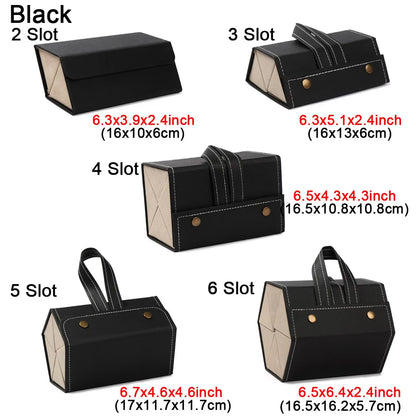 Multi-Slot Portable Glasses Organizer – 2 to 6 Slot Eyeglasses & Sunglasses Travel Storage Case
