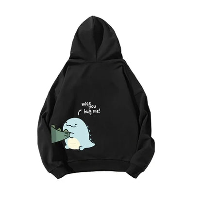 Dinosaur Graphic Couple Hoodie - Men’s Autumn Winter Harajuku Y2K Casual Sweatshirt