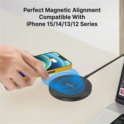 100W Magnetic Wireless Charger Pad with USB & Type-C — Fast Charging Dock for MagSafe iPhone 16/15/14/13/12 Pro Max