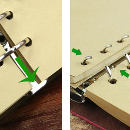 Retro Leather Notebook & Journal – Agenda Binder, Sketchbook with Replaceable Kraft Paper, 14x10cm, Korean Stationery