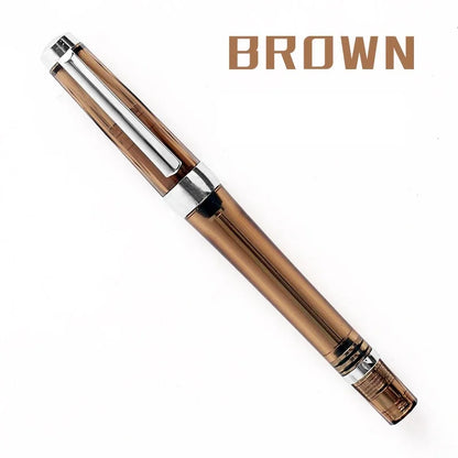 Yongsheng 3013 Transparent Resin Fountain Pen – Vacuum Negative Pressure, EF/F Tip for Calligraphy & Student Practice