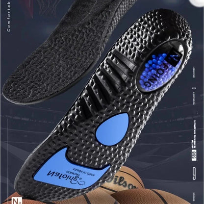 Sports Shock Absorption Insoles - High Elastic Running Shoe Cushion Pads with Comfort, Rebound and Odor Control