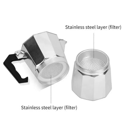Mocha Coffee Pot – Italian Aluminum Octagonal Portable Coffee & Tea Maker