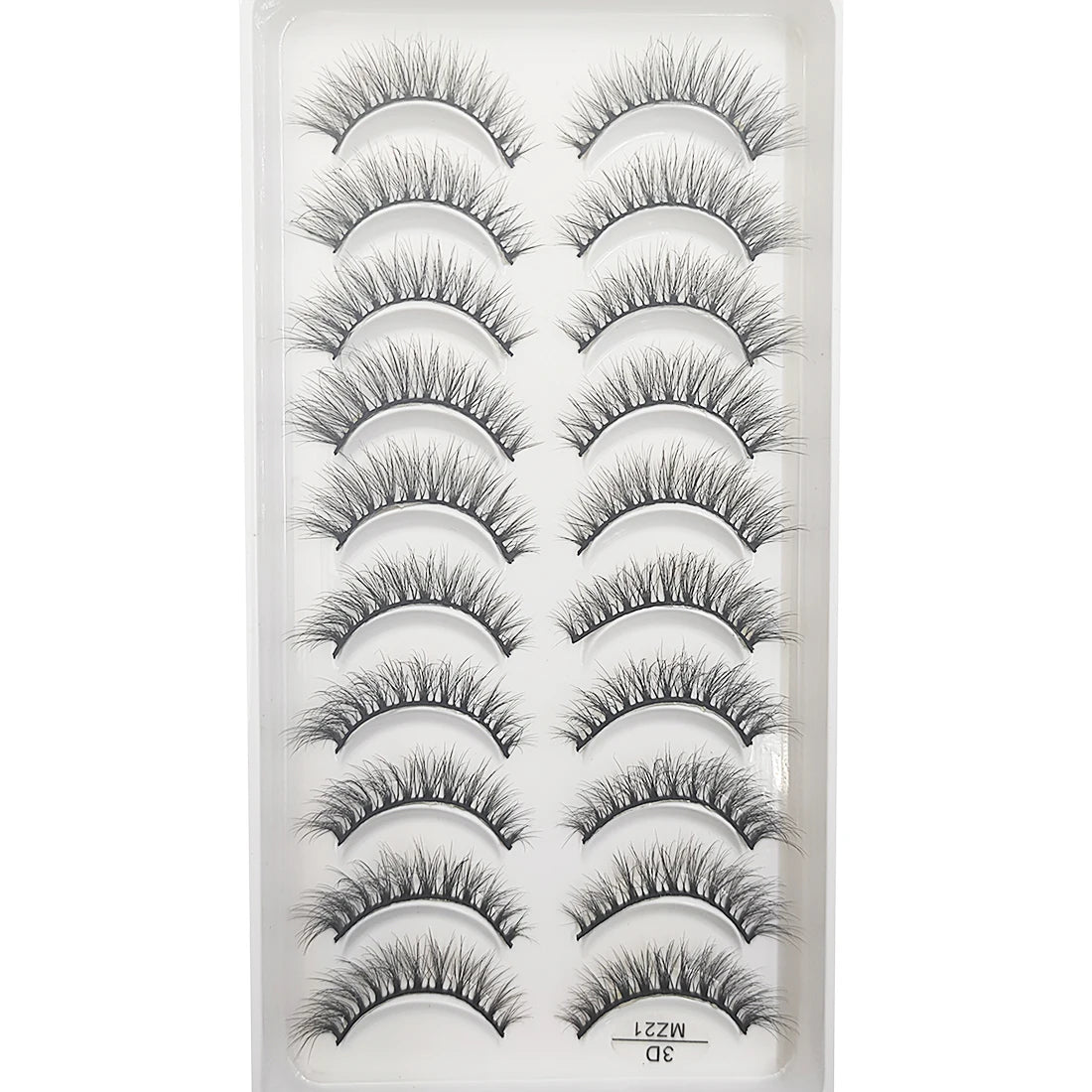 10 Pairs 3D Mink False Eyelashes – Soft Natural Cross Messy Dense Lash Extensions Makeup