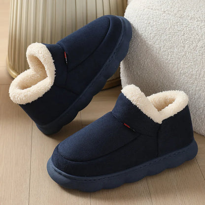 Smile PoP Winter Plush Men’s Shoes – Classic Indoor & Outdoor Non-Slip House Slippers for Men & Women, Casual Bedroom Footwear