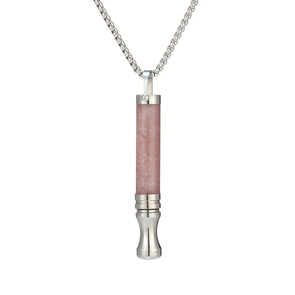 Quit Smoking Meditation Pendant Necklace – Titanium Steel Unisex Anti-Smoking Necklace with Filter Cotton