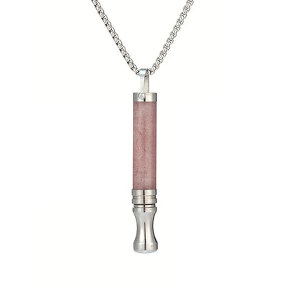 Quit Smoking Meditation Pendant Necklace – Titanium Steel Unisex Anti-Smoking Necklace with Filter Cotton