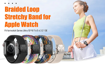Parachute Braided Straps for Apple Watch Series 9/8/7/6/5 SE – Compatible with 41mm-49mm Bands