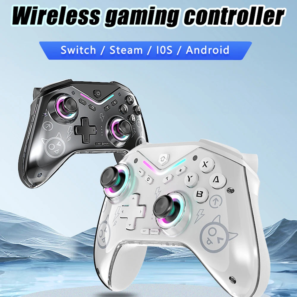 CM-619 Wireless Game Controller — Dual Motor, Dazzling Light, Compatible with iOS, Android & PC