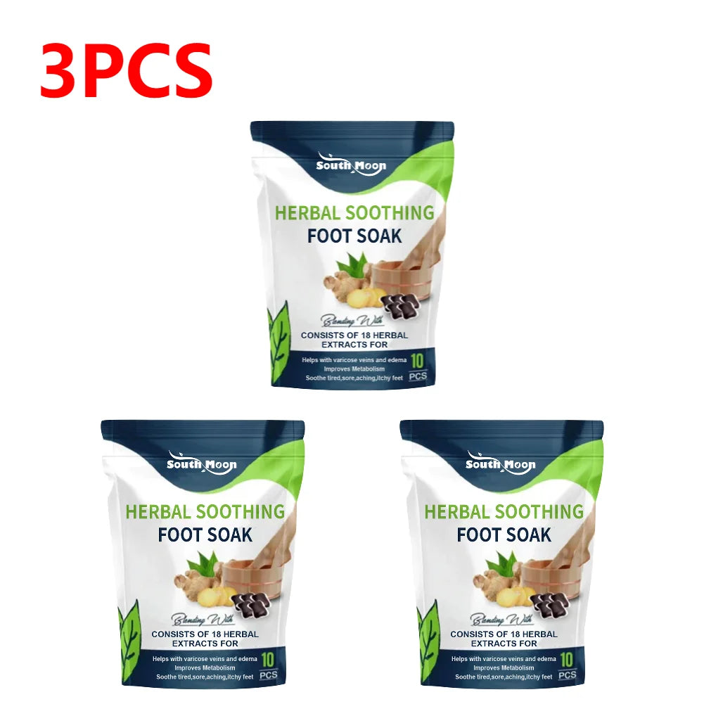 1-10 Bags Foot Bath Gel – Natural Herbal Foot Soak Beads for Detox, Dehumidification, Fatigue Relief & Leg Vein Repair