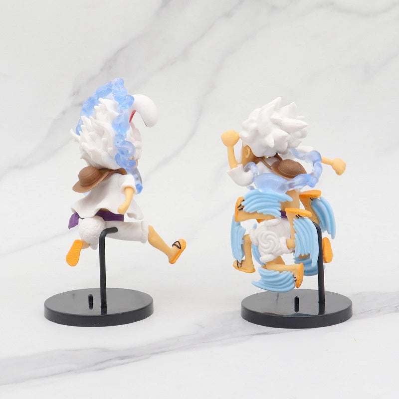 5PCS One Piece Figure Set – Gear 5 Nika Luffy Sun God PVC Anime Figurines, Q Version Cartoon Collection Dolls & Gifts
