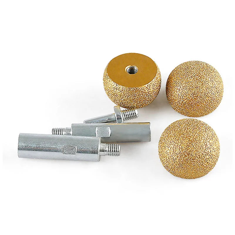 Diamond Brazed Round Grinding Head: Abrasive Tool for Internal Arc Grinding of Stones - Engraving Tool with Mushroom Head Design