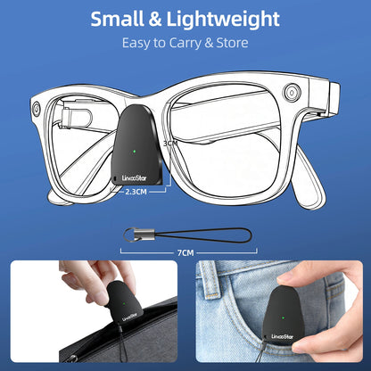 USB-C Charging Adapter for Ray-Ban Meta Smart Glasses Gen 1 & 2 - Charger Connector for Wayfarer, Headliner, Skyler and Oakley Glasses