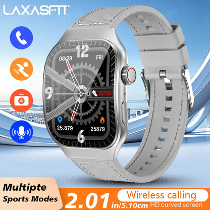 LAXASFIT 2.01-Inch Smart Watch - Bluetooth 5.3 HD Calling & Multiple Sports Modes for Men & Women
