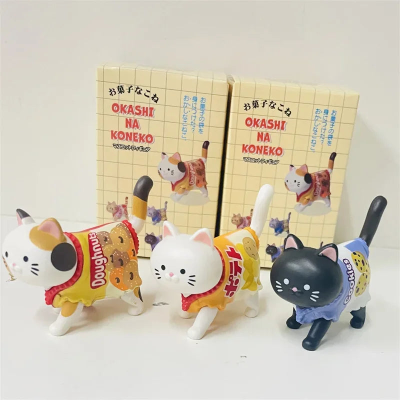 New Cat Blind Box Figure — Candy-Packaged Snack Cat Toy, Kittens Doll Blind Bag, Kids Christmas Gift & Decoration