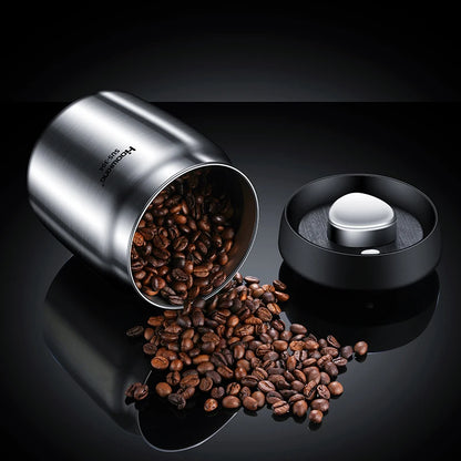 Vacuum Sealed Coffee Bean Storage Tank – 304 Stainless Steel Moisture-Proof Food Jar for Home