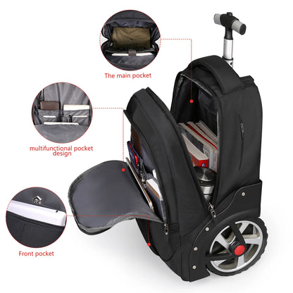 20-Inch Rolling Luggage Backpack – Large-Capacity Travel Suitcase with Wheels, Trolley Bag and Multifunctional Laptop Carry-On