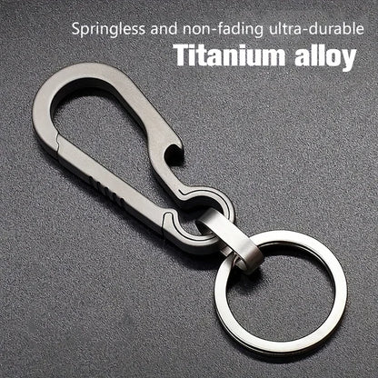 Titanium Carabiner Keychain – Hook Key Ring with Bottle Opener for Camping, Hiking & Outdoor Travel