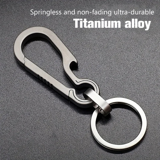 Titanium Carabiner Keychain – Hook Key Ring with Bottle Opener for Camping, Hiking & Outdoor Travel