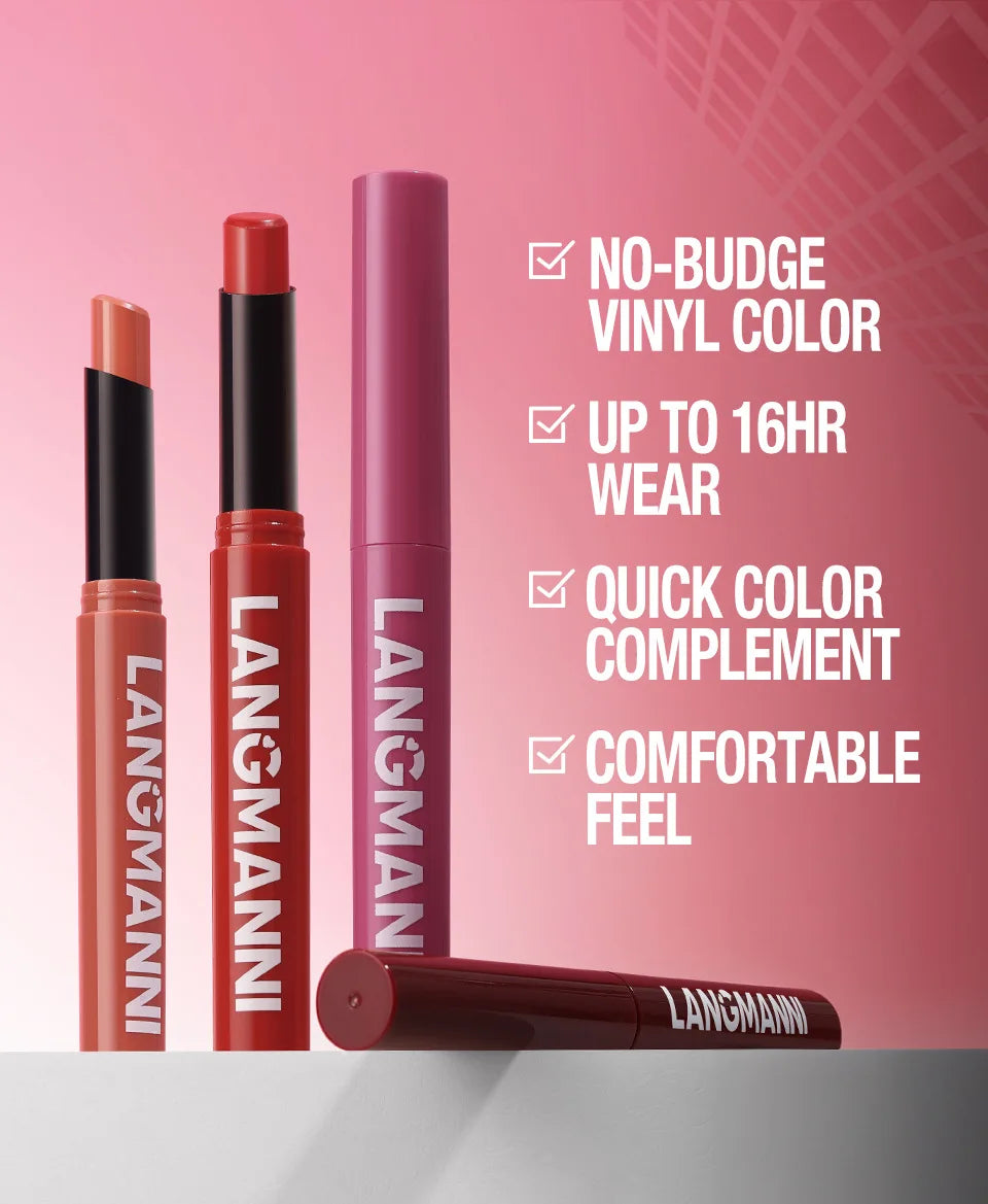 12-Color Matte Lipstick Pencil – Waterproof, Long-Lasting Non-Stick Lip Stain Tint Nude Makeup Pen