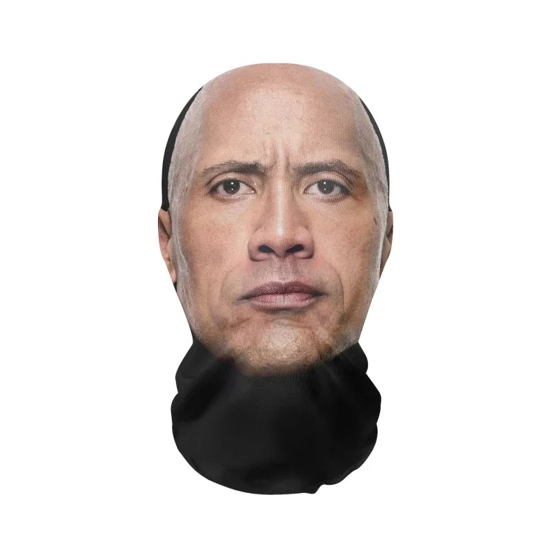 3D Printed Full Face Mask – Elastic Mesh Cosplay Hood for Men & Women, Party & Novelty Costume Prop