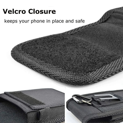 Vertical Nylon Cell Phone Belt Clip Holster – Stonego Card Holder Case for 4.0-6.7 Inch Phones